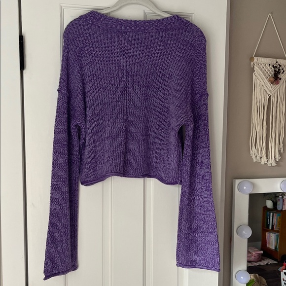 Wild Fable Purple Crew Neck Sweater - Picture 4 of 4